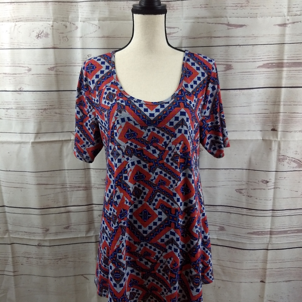 LuLa Roe Aztec Short Sleeve Top